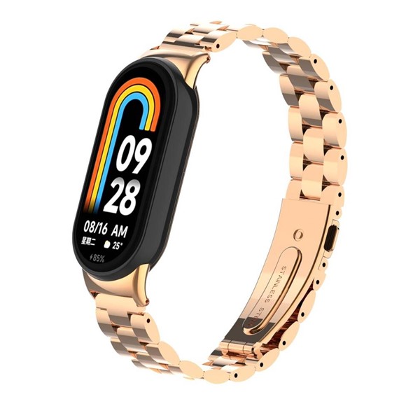 Microsonic Xiaomi Mi Band 8 Metal Stainless Steel Kordon Rose Gold 1