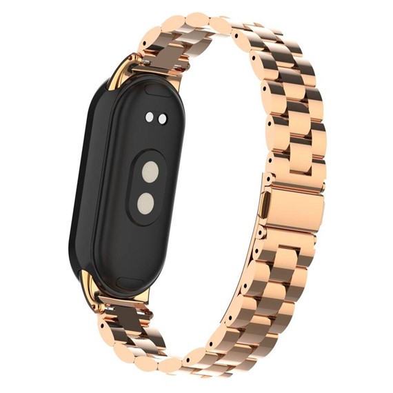 Microsonic Xiaomi Mi Band 8 Metal Stainless Steel Kordon Rose Gold 3