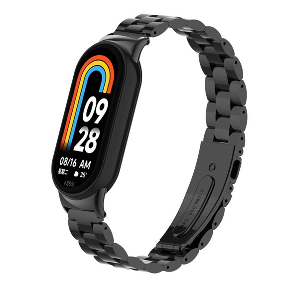 Microsonic Xiaomi Mi Band 8 Metal Stainless Steel Kordon Siyah 1