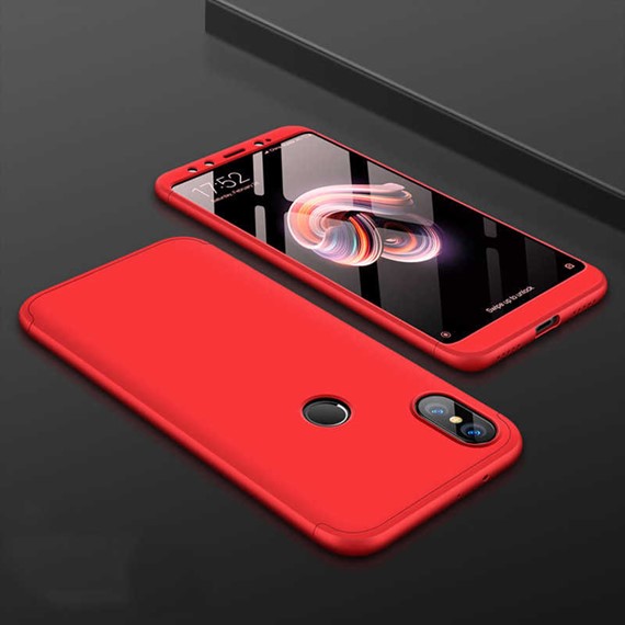 Microsonic Xiaomi Mi Max 3 Kılıf Double Dip 360 Protective Kırmızı 3