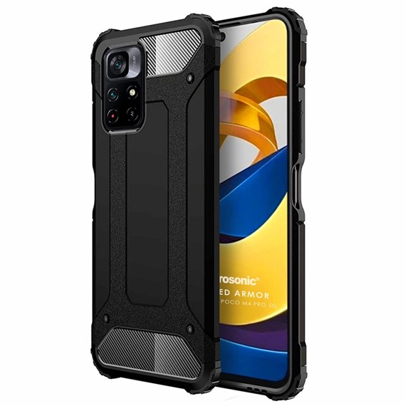 Microsonic Xiaomi Poco M4 Pro Kılıf Rugged Armor Siyah 1