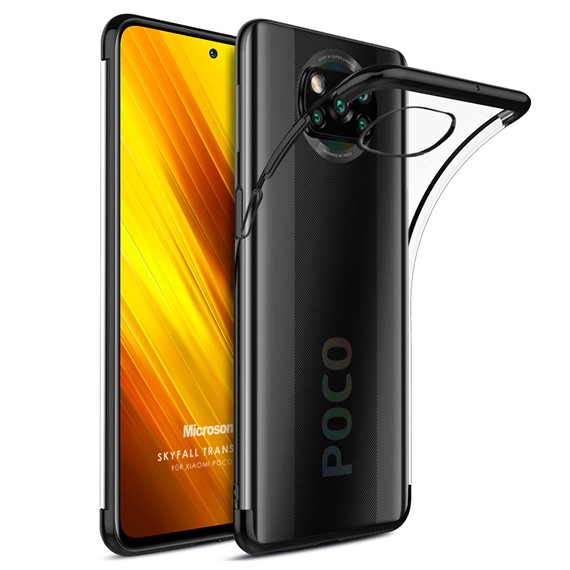 Microsonic Xiaomi Poco X3 Pro Kılıf Skyfall Transparent Clear Siyah 1
