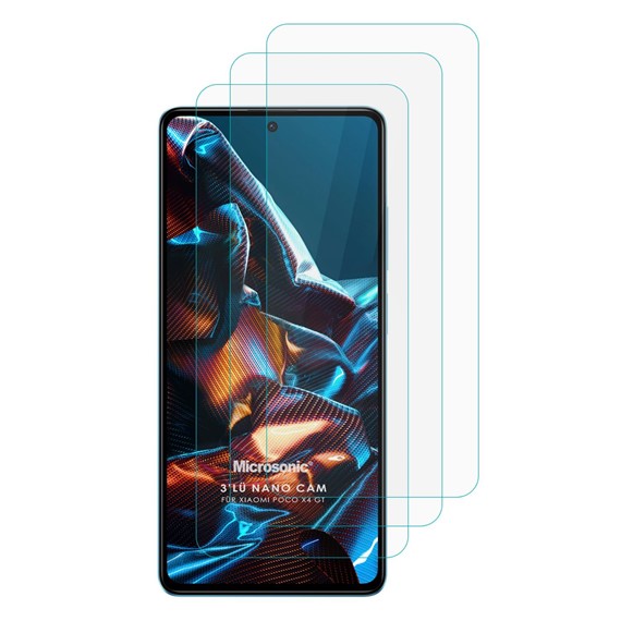 Microsonic Xiaomi Poco X4 GT Screen Protector Nano Glass Cam Ekran Koruyucu 3 lü Paket 1