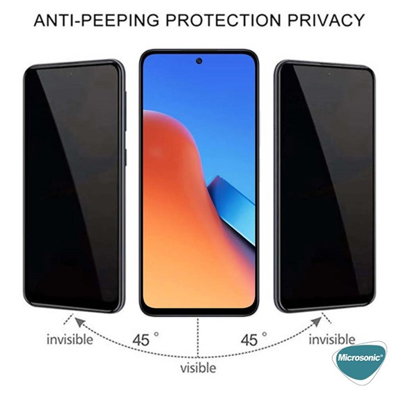 Microsonic Xiaomi Redmi Note 13 Pro 4G Privacy 5D Gizlilik Filtreli Cam Ekran Koruyucu Siyah 2