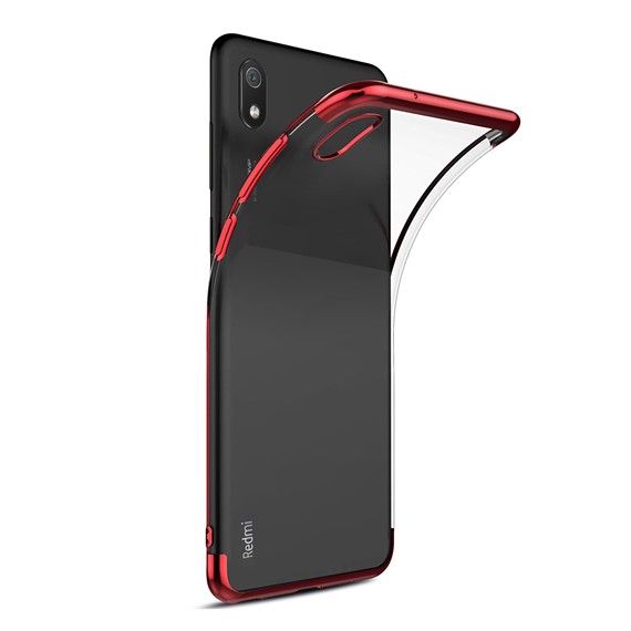 Microsonic Xiaomi Redmi 7A Kılıf Skyfall Transparent Clear Kırmızı 2