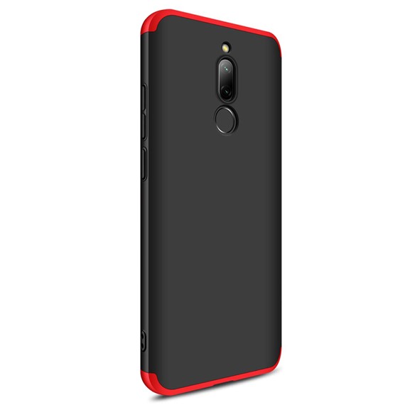 Microsonic Xiaomi Redmi 8 Kılıf Double Dip 360 Protective Siyah Kırmızı 2