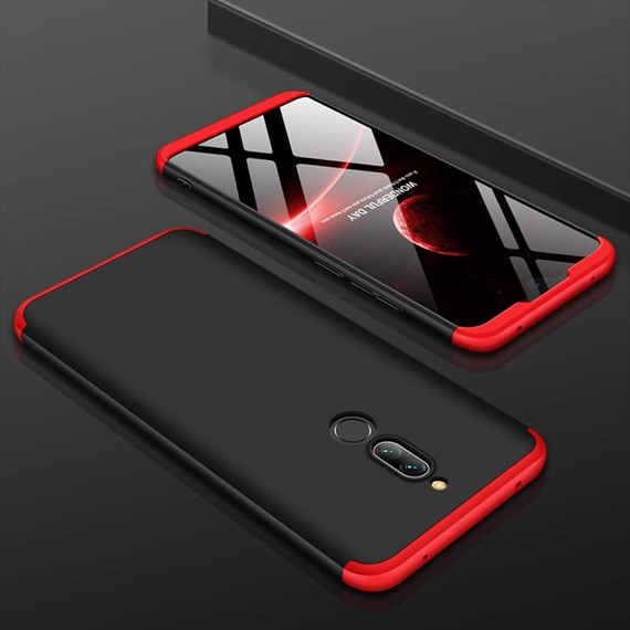 Microsonic Xiaomi Redmi 8 Kılıf Double Dip 360 Protective Siyah Kırmızı 4