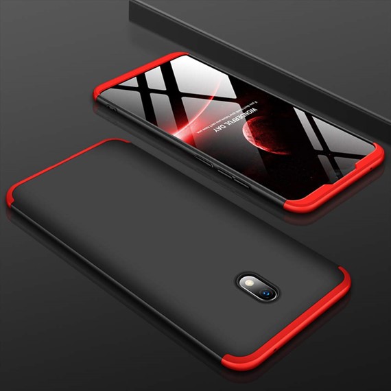 Microsonic Xiaomi Redmi 8A Kılıf Double Dip 360 Protective Siyah Kırmızı 4