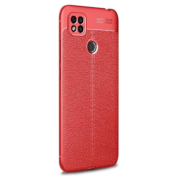 Microsonic Xiaomi Redmi 9C Kılıf Deri Dokulu Silikon Kırmızı 2