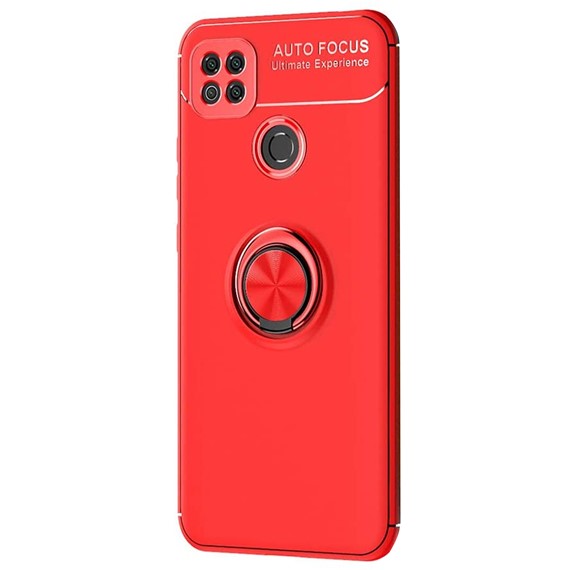 Microsonic Xiaomi Redmi 9C Kılıf Kickstand Ring Holder Kırmızı 2