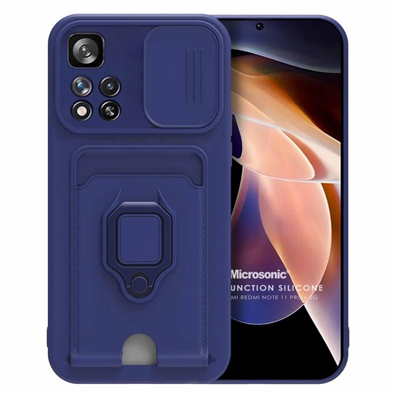 Microsonic Xiaomi Redmi Note 11 Pro Plus Kılıf Multifunction Silicone Lacivert 1