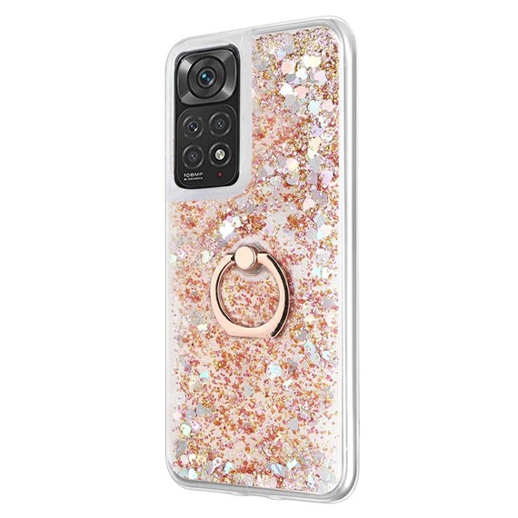 Microsonic Xiaomi Redmi Note 11S Kılıf Glitter Liquid Holder Gold 2