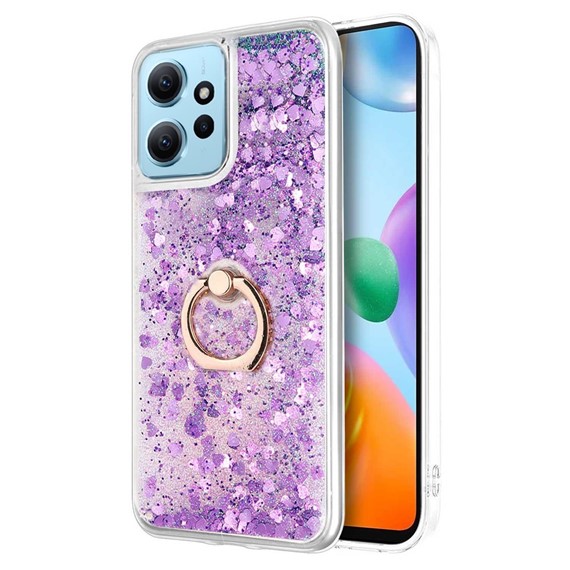 Microsonic Xiaomi Redmi Note 12 4G Kılıf Glitter Liquid Holder Mor 1