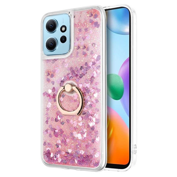 Microsonic Xiaomi Redmi Note 12 4G Kılıf Glitter Liquid Holder Pembe 1