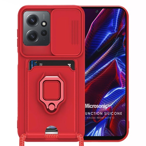 Microsonic Xiaomi Redmi Note 12 4G Kılıf Multifunction Silicone Kırmızı 1