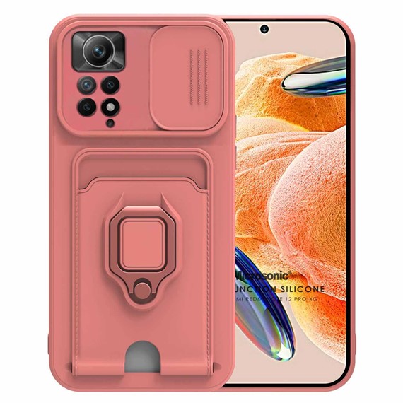 Microsonic Xiaomi Redmi Note 12 Pro 4G Kılıf Multifunction Silicone Pembe 1