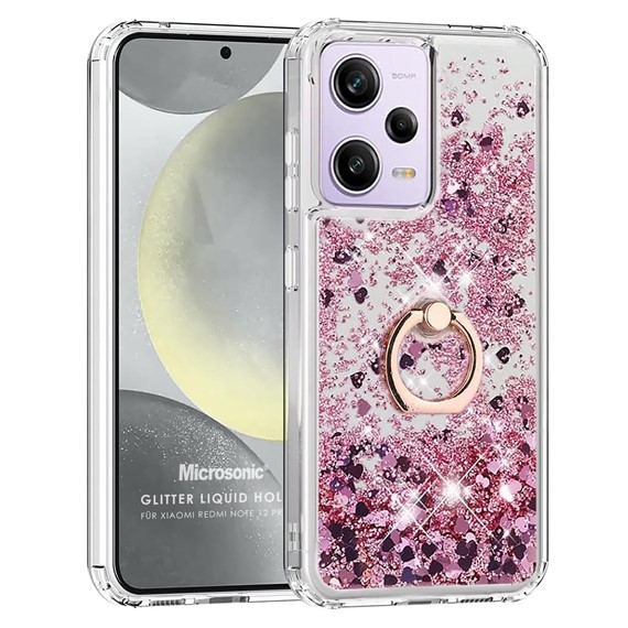 Microsonic Xiaomi Redmi Note 12 Pro 5G Kılıf Glitter Liquid Holder Pembe 1