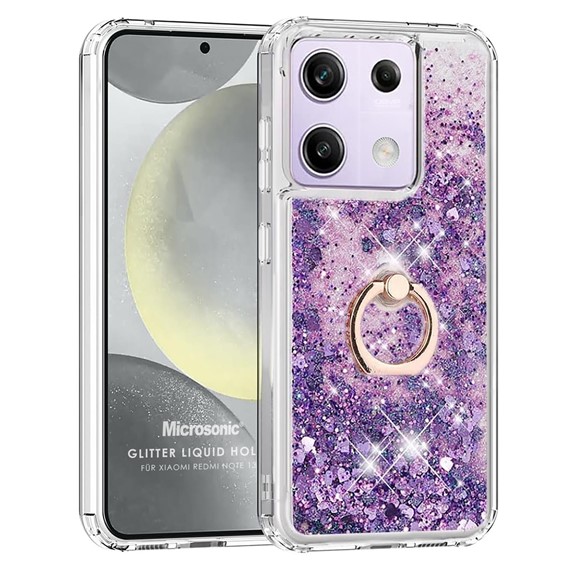 Microsonic Xiaomi Redmi Note 13 5G Kılıf Glitter Liquid Holder Mor 1