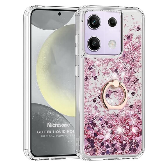 Microsonic Xiaomi Redmi Note 13 5G Kılıf Glitter Liquid Holder Pembe 1