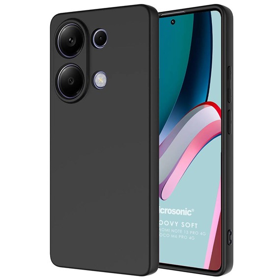 Microsonic Xiaomi Poco M6 Pro 4G Kılıf Groovy Soft Siyah 1