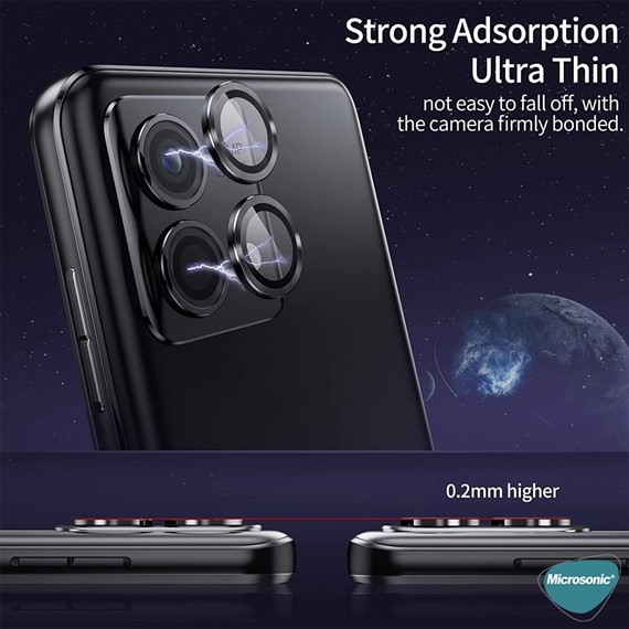Microsonic Xiaomi Poco M6 Pro 4G Tekli Kamera Lens Koruma Camı Gümüş 5