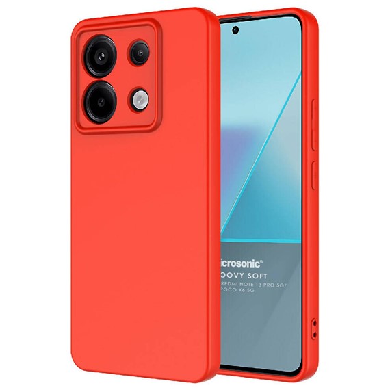 Microsonic Xiaomi Poco X6 5G Kılıf Groovy Soft Kırmızı 1