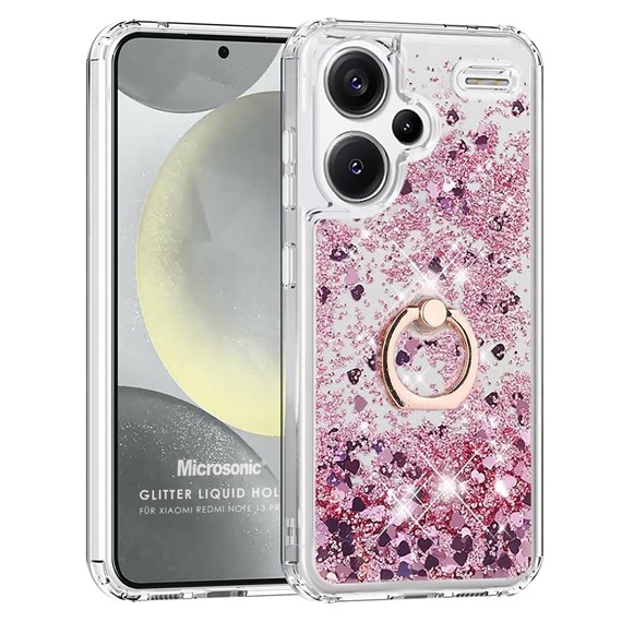 Microsonic Xiaomi Redmi Note 13 Pro Plus 5G Kılıf Glitter Liquid Holder Pembe 1