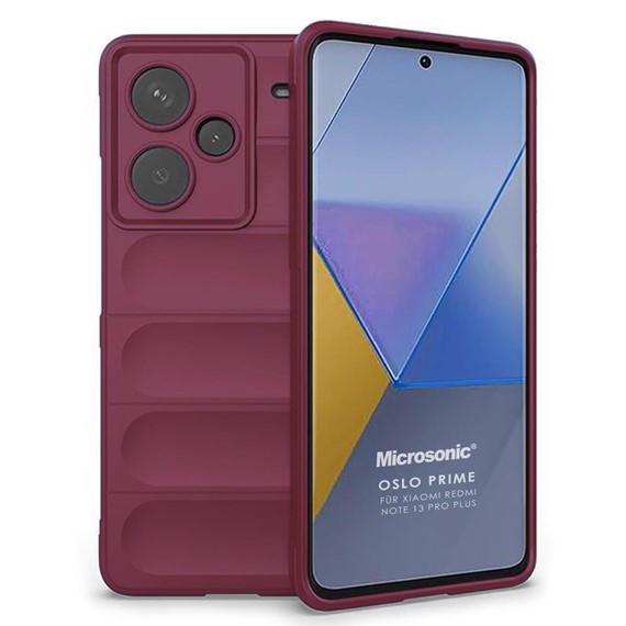 Microsonic Xiaomi Redmi Note 13 Pro Plus 5G Kılıf Oslo Prime Bordo 1