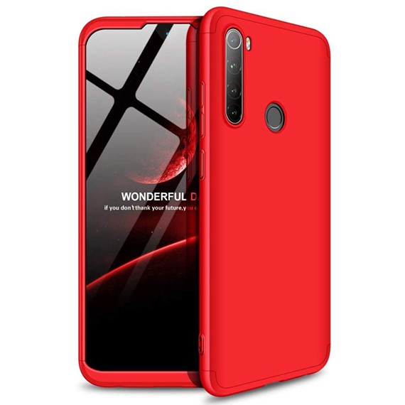 Microsonic Xiaomi Redmi Note 8 Kılıf Double Dip 360 Protective Kırmızı 1