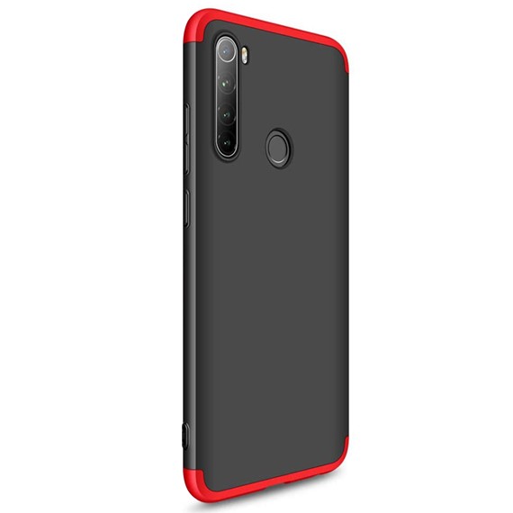 Microsonic Xiaomi Redmi Note 8 Kılıf Double Dip 360 Protective Siyah Kırmızı 2
