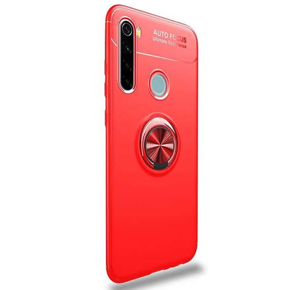 Microsonic Xiaomi Redmi Note 8 Kılıf Kickstand Ring Holder Kırmızı 2