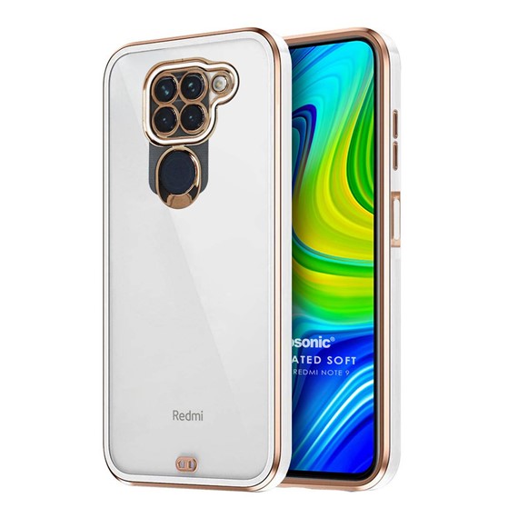 Microsonic Xiaomi Redmi Note 9 Kılıf Laser Plated Soft Beyaz 1