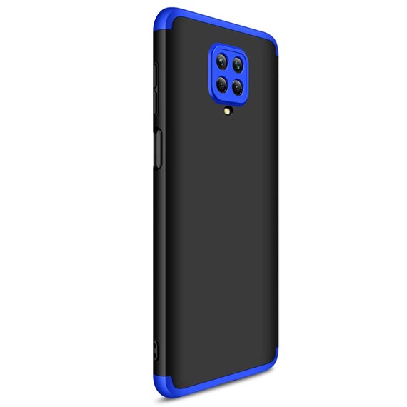 Microsonic Xiaomi Redmi Note 9S Kılıf Double Dip 360 Protective Siyah Mavi 2