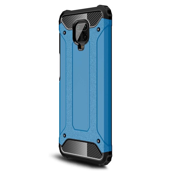 Microsonic Xiaomi Redmi Note 9S Kılıf Rugged Armor Mavi 2