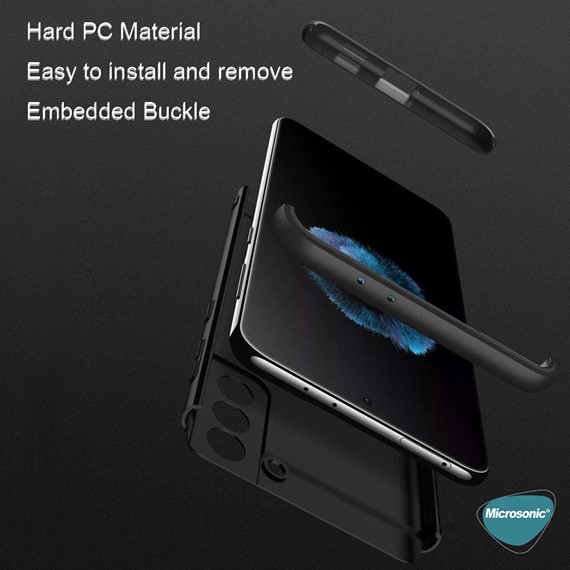 Microsonic Samsung Galaxy S21 Plus Kılıf Double Dip 360 Protective Mavi 3