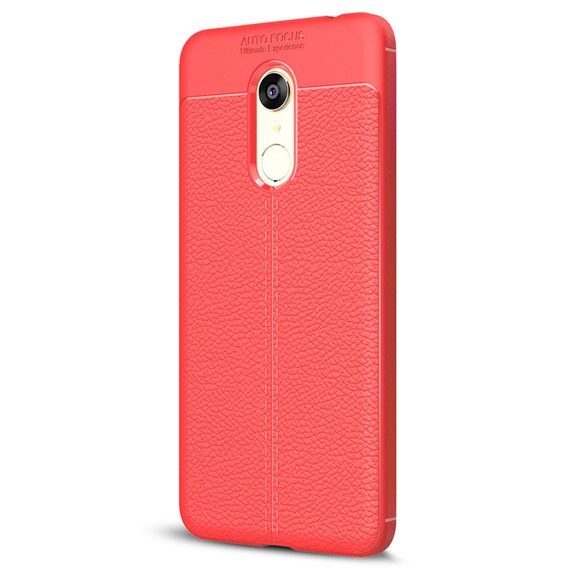 Microsonic Xiaomi Redmi 5 Plus Kılıf Deri Dokulu Silikon Kırmızı 2