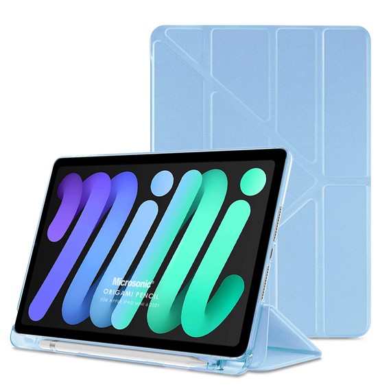 Microsonic Apple iPad Mini 6 2021 A2567-A2568-A2569 Kılıf Origami Pencil Mavi 1
