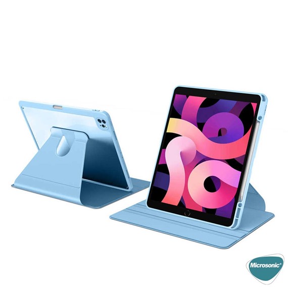 Microsonic Apple iPad Pro 11 2021 3 Nesil Kılıf A2377-A2459-A2301-A2460 Regal Folio Mavi 4