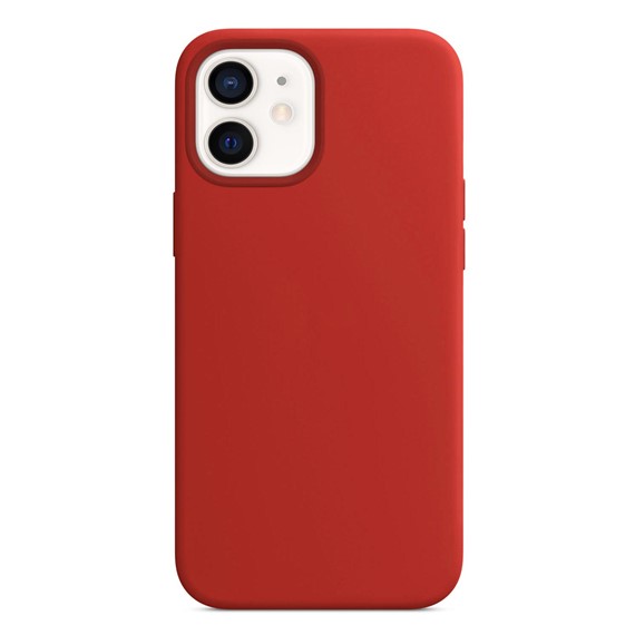 Microsonic Apple iPhone 12 Kılıf Liquid Lansman Silikon Koyu Kırmızı 2
