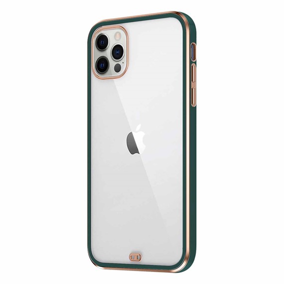 Microsonic Apple iPhone 13 Pro Kılıf Laser Plated Soft Koyu Yeşil 2