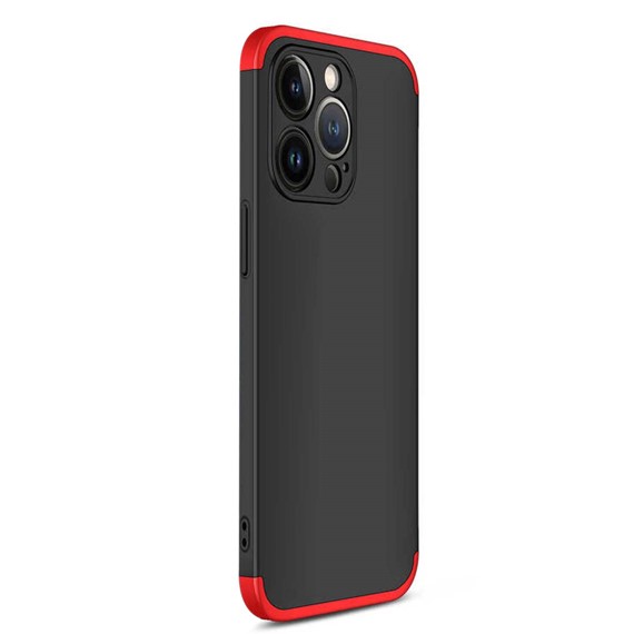 Microsonic Apple iPhone 13 Pro Max Kılıf Double Dip 360 Protective Siyah Kırmızı 2