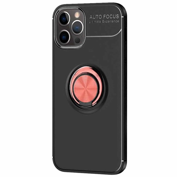 Microsonic Apple iPhone 13 Pro Max Kılıf Kickstand Ring Holder Siyah Rose 2