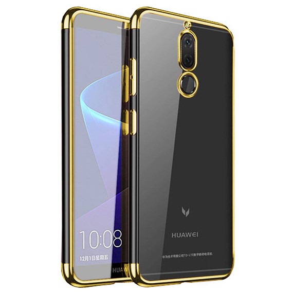 Microsonic Huawei Mate 10 Lite Kılıf Skyfall Transparent Clear Gold 1