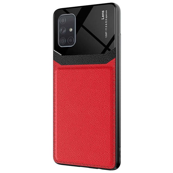 Microsonic Samsung Galaxy A71 Kılıf Uniq Leather Kırmızı 2