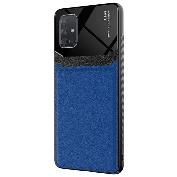 Microsonic Samsung Galaxy A51 Kılıf Uniq Leather Lacivert 2