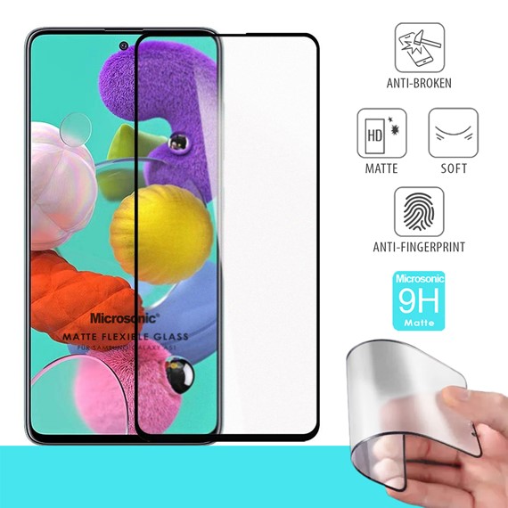 Microsonic Samsung Galaxy A51 Seramik Matte Flexible Ekran Koruyucu Siyah 1