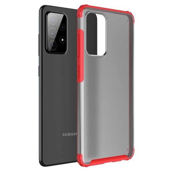 Microsonic Samsung Galaxy A52 Kılıf Frosted Frame Kırmızı 1