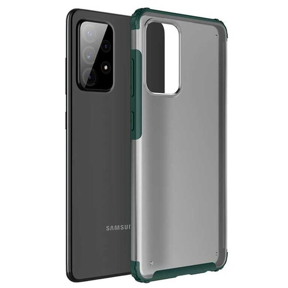Microsonic Samsung Galaxy A52 Kılıf Frosted Frame Yeşil 1