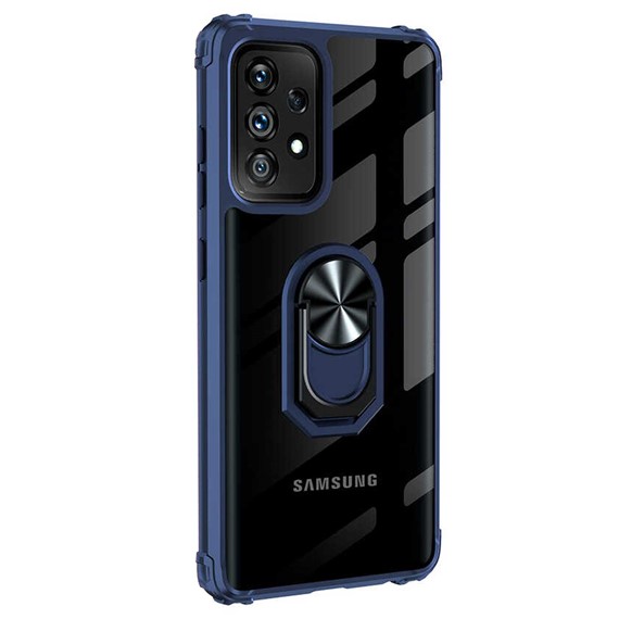 Microsonic Samsung Galaxy A52s Kılıf Grande Clear Ring Holder Lacivert 2