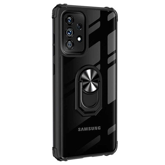 Microsonic Samsung Galaxy A52s Kılıf Grande Clear Ring Holder Siyah 2